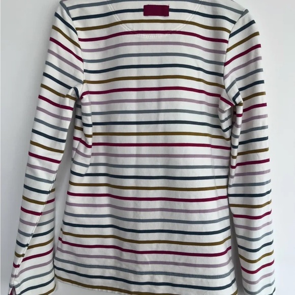 JOULES Staunton Cream Multi stripe Funnel Neck Zipped Sweatshirt UK 6 VGC - Picture 6 of 6